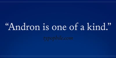 Font visual image of Andron 1 Latin Corpus&trade;
