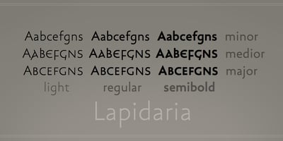 Font visual image of Lapidaria&trade;