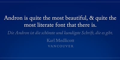 Font visual image of Andron 1 Latin Corpus&trade;