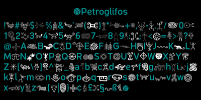 Font visual image of Petroglifos