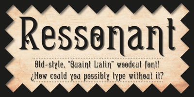 Font visual image of Ressonant