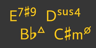 Font visual image of Chord Symbols