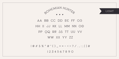 Font visual image of Bohemian Hunter