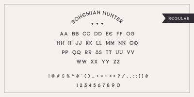 Font visual image of Bohemian Hunter