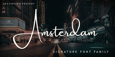 Font visual image of Amsterdam Signature