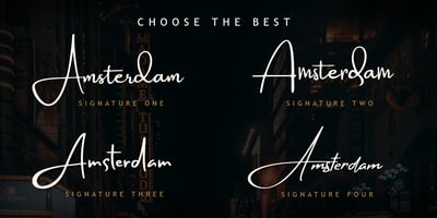 Font visual image of Amsterdam Signature