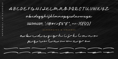 Font visual image of Etheryna