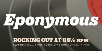 Font visual image of Eponymous&trade;