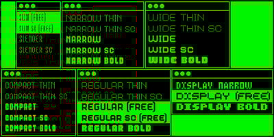 Font visual image of MultiType Pixel