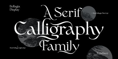 Font visual image of Bellagia Display