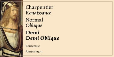 Font visual image of Charpentier Renaissance Pro