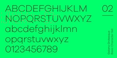 Font visual image of Galano Grotesque