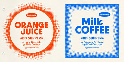 Font visual image of BD Supper
