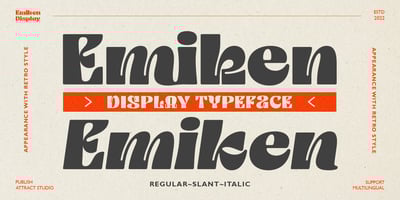 Font visual image of Emiken Display