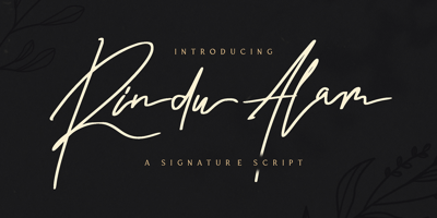 Font visual image of Rindu Alam