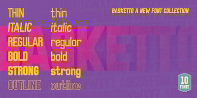 Font visual image of Basketto