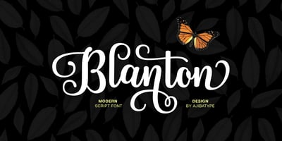 Font visual image of Blanton Script