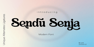 Font visual image of Sendu Senja