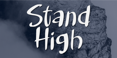 Font visual image of Stand High