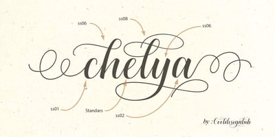 Font visual image of Cheliya