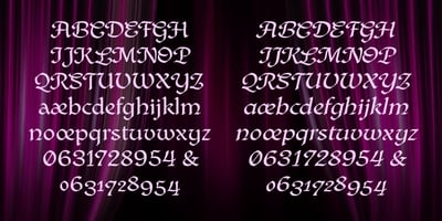 Font visual image of Novela
