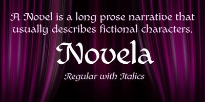 Font visual image of Novela