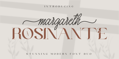 Font visual image of Margareth Rosinante