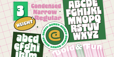 Font visual image of Bumsy