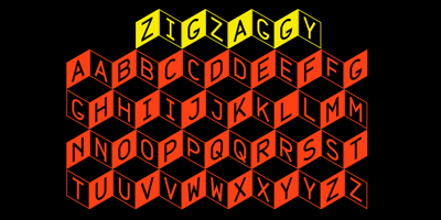 Font visual image of Zigzaggy