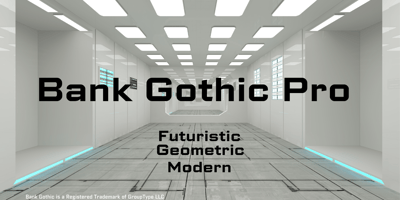 Font visual image of Bank Gothic&reg