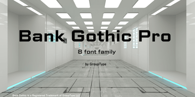 Font visual image of Bank Gothic&reg