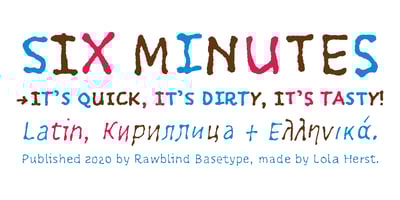 Font visual image of Six Minutes