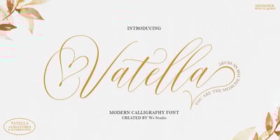 Font visual image of Vatella