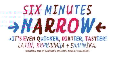 Font visual image of Six Minutes Narrow