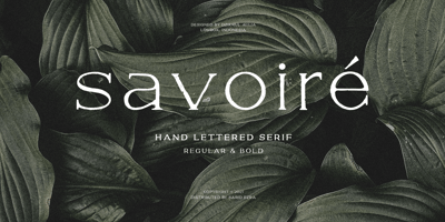 Font visual image of Savoire
