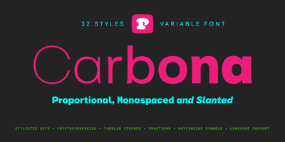 Font visual image of Carbona