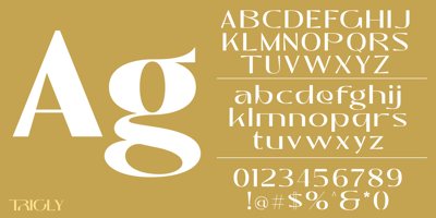 Font visual image of Trigly 
