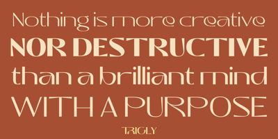 Font visual image of Trigly 
