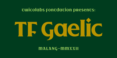 Font visual image of TF Gaelic