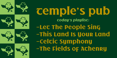 Font visual image of TF Gaelic