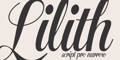 Font visual image of Lilith Script Pro Narrow