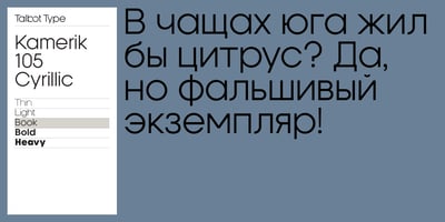 Font visual image of Kamerik 105 Cyrillic