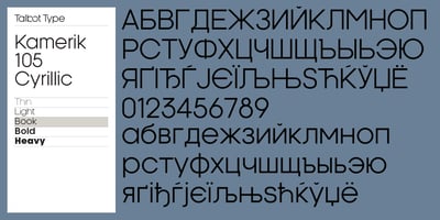 Font visual image of Kamerik 105 Cyrillic