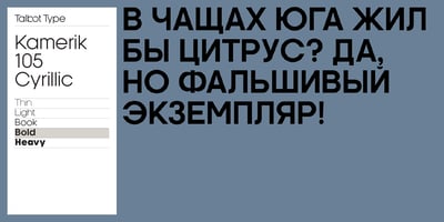 Font visual image of Kamerik 105 Cyrillic