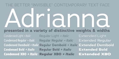 Font visual image of Adrianna