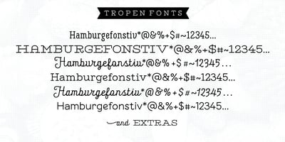 Font visual image of Tropen