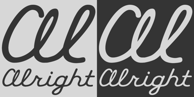 Font visual image of Alright