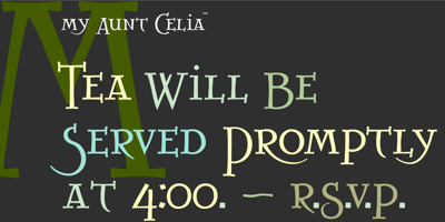 Font visual image of My Aunt Celia&trade;