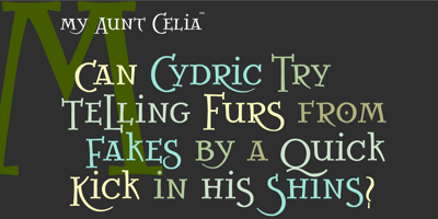 Font visual image of My Aunt Celia&trade;