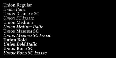 Font visual image of Union